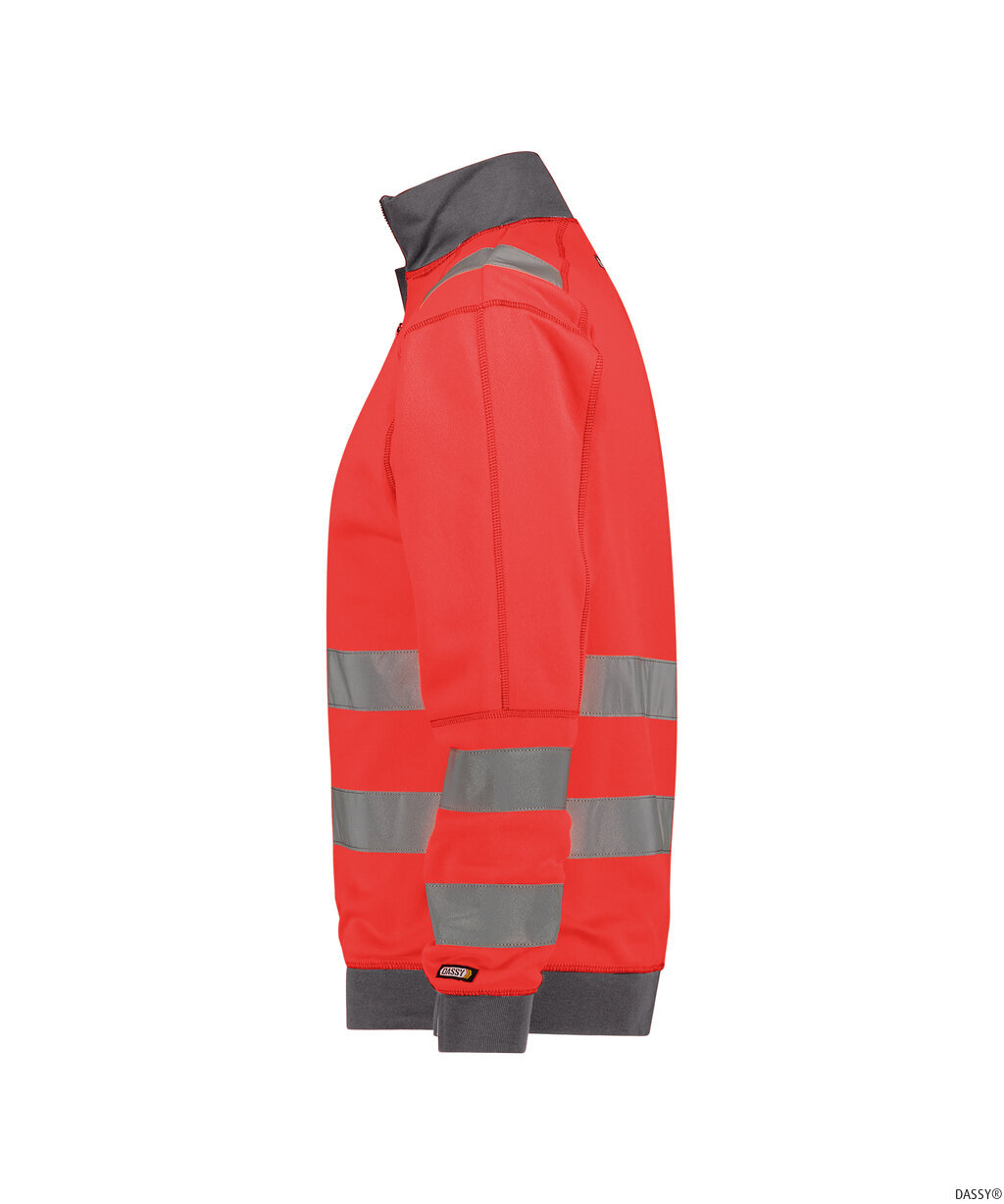 DASSY-Warnschutz, Warn-Sweater DENVER , rot/grau