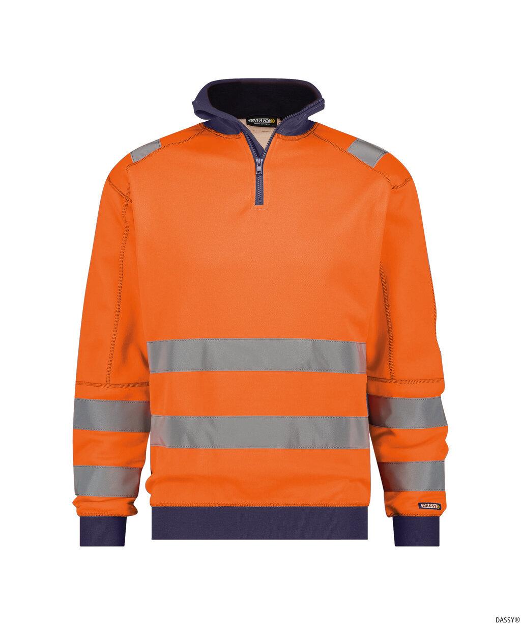 DASSY-Warnschutz, Warn-Sweater DENVER , orange/dunkelblau