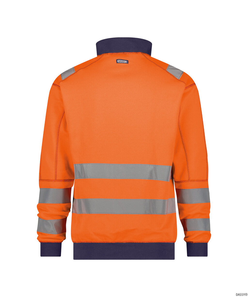 DASSY-Warnschutz, Warn-Sweater DENVER , orange/dunkelblau
