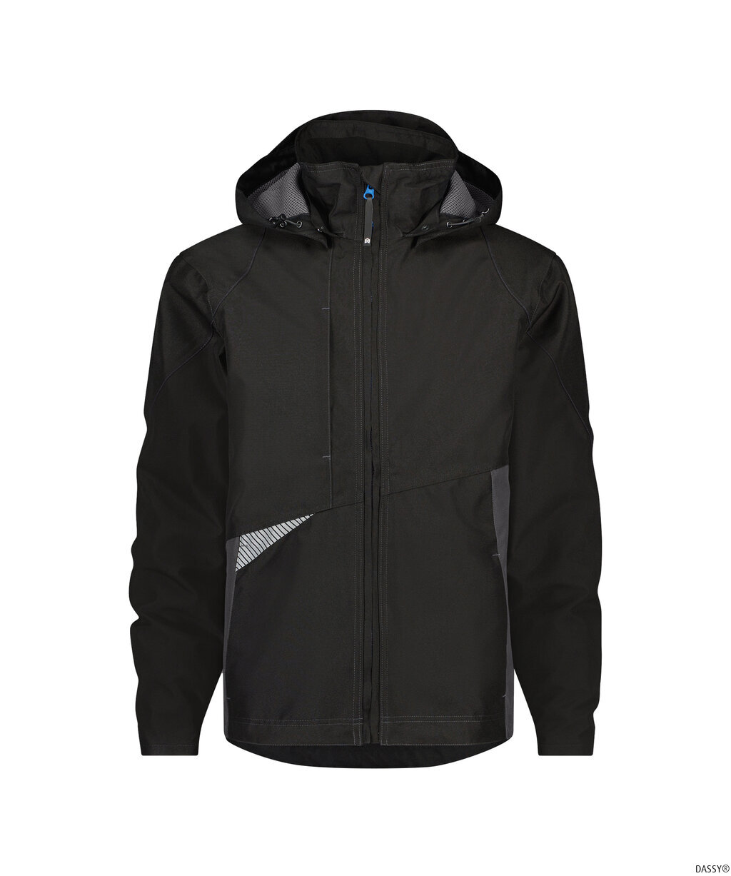 DASSY-Nässeschutz, Regenschutz, Regenjacke HYPER,  schwarz/grau