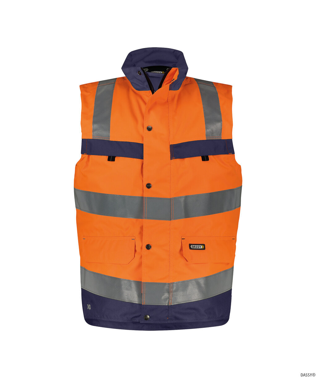 DASSY-Warnschutz, Warn-Weste BILBAO , orange/dunkelblau