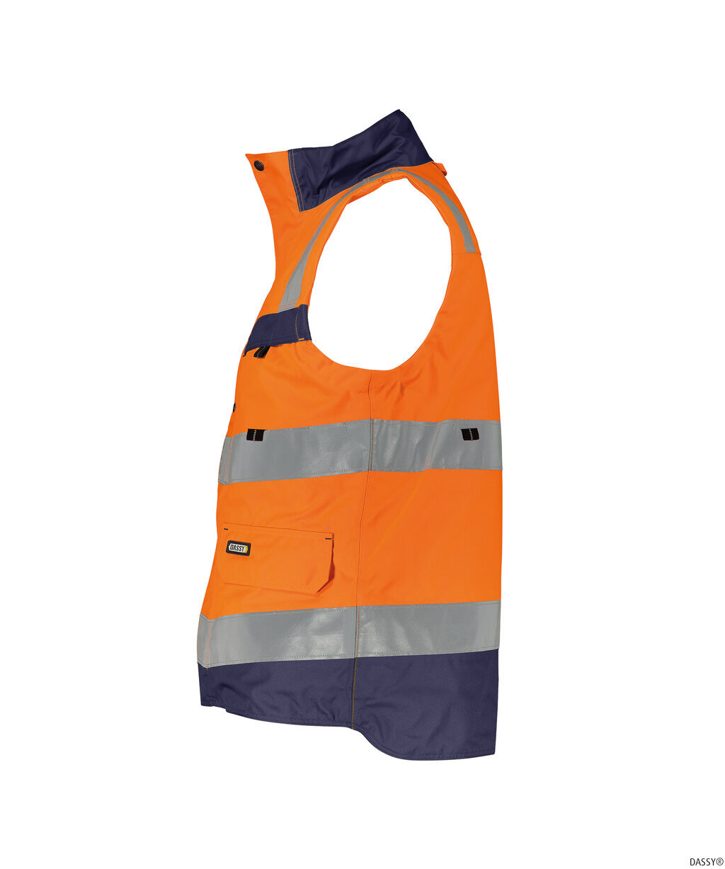 DASSY-Warnschutz, Warn-Weste BILBAO , orange/dunkelblau