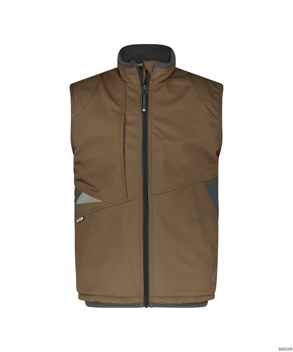 DASSY-Kälteschutz, Softshell-Weste FUSION,  braun/grau