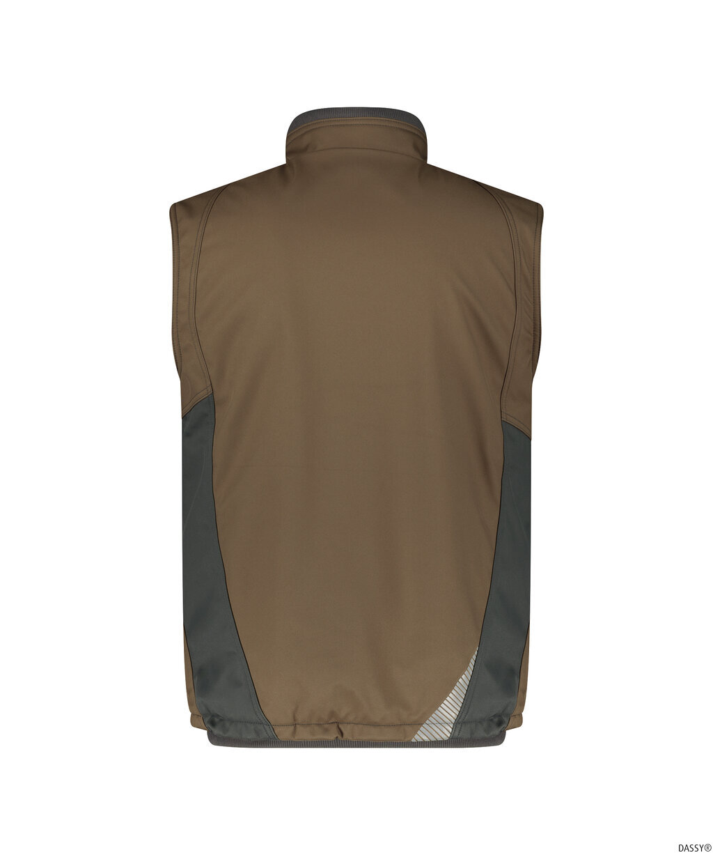 DASSY-Kälteschutz, Softshell-Weste FUSION,  braun/grau