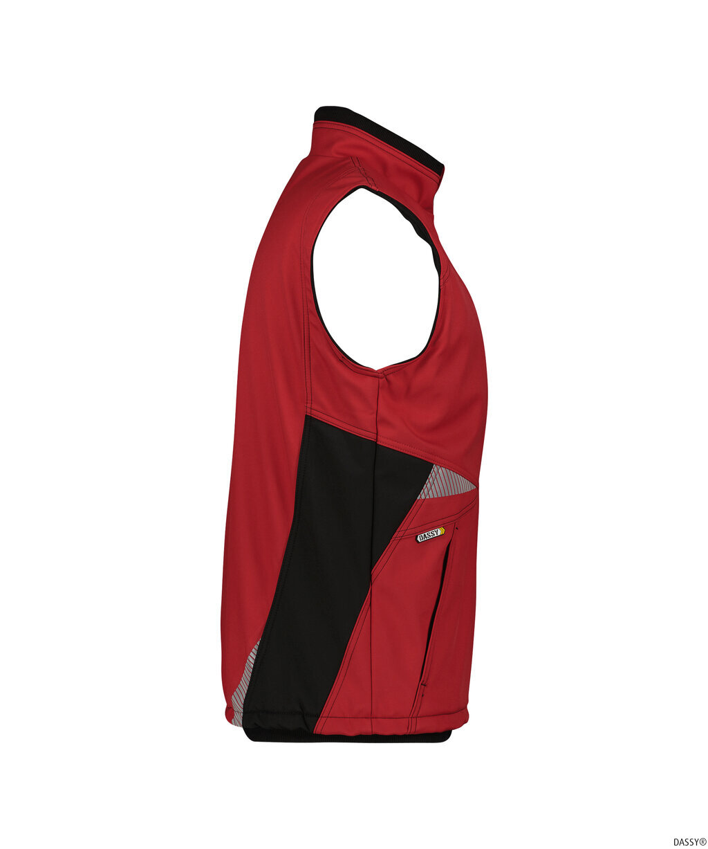 DASSY-Kälteschutz, Softshell-Weste FUSION,  rot/schwarz