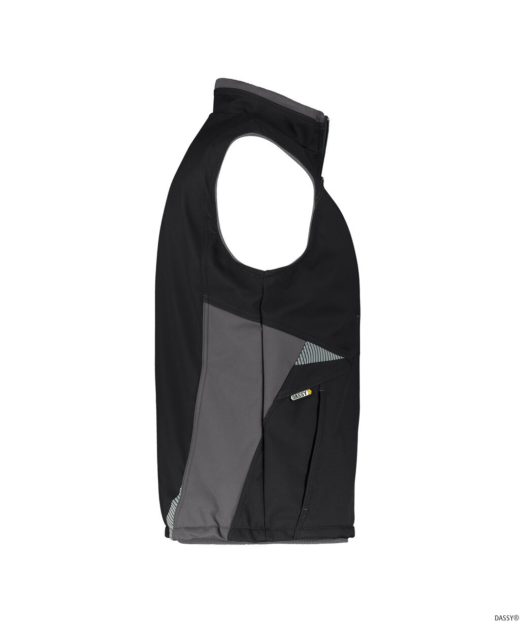 DASSY-Kälteschutz, Softshell-Weste FUSION,  schwarz/grau