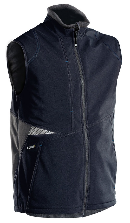 DASSY-Kälteschutz, Softshell-Weste FUSION,  dunkelblau/grau