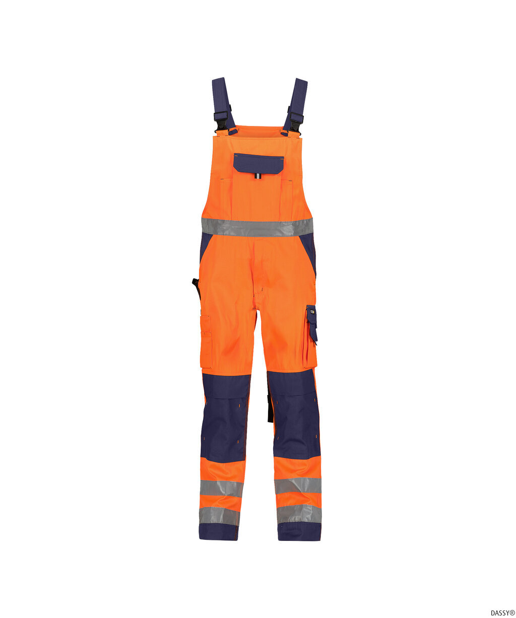 DASSY-Warnschutz, Warn-Latzhose TOULOUSE , orange/dunkelblau