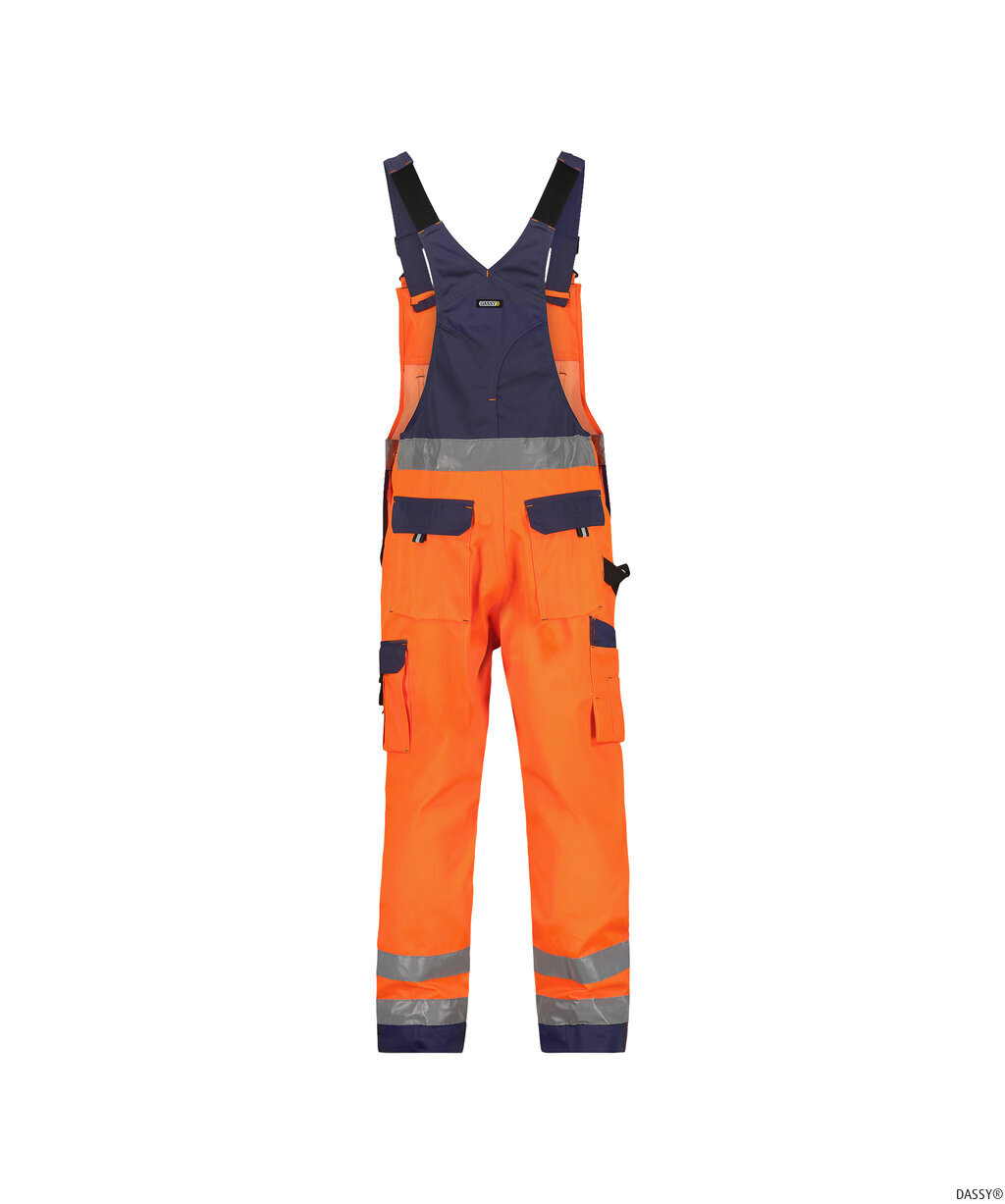 DASSY-Warnschutz, Warn-Latzhose TOULOUSE , orange/dunkelblau