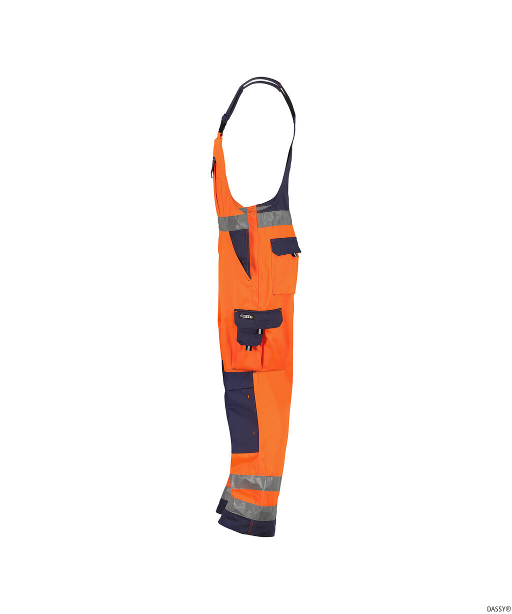 DASSY-Warnschutz, Warn-Latzhose TOULOUSE , orange/dunkelblau