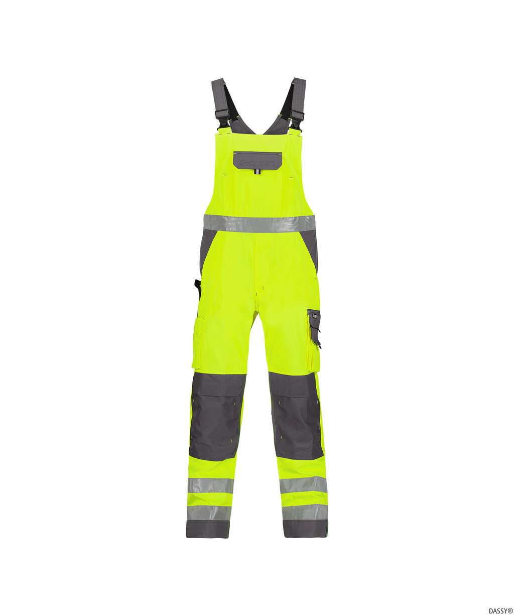 DASSY-Warnschutz, Warn-Latzhose TOULOUSE , gelb/grau