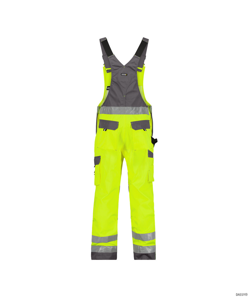 DASSY-Warnschutz, Warn-Latzhose TOULOUSE , gelb/grau