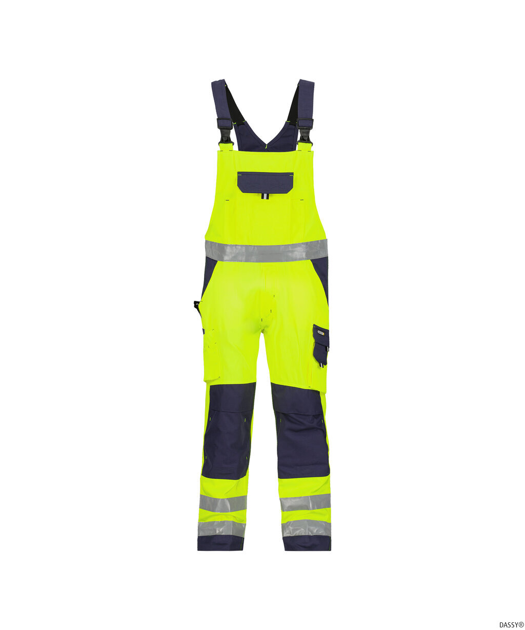 DASSY-Warnschutz, Warn-Latzhose TOULOUSE , gelb/dunkelblau