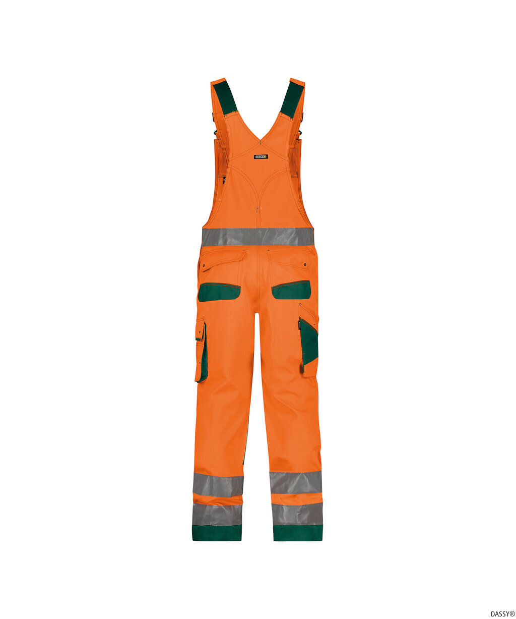 DASSY-Warnschutz, Warn-Latzhose, MALMEDY,  orange/grün