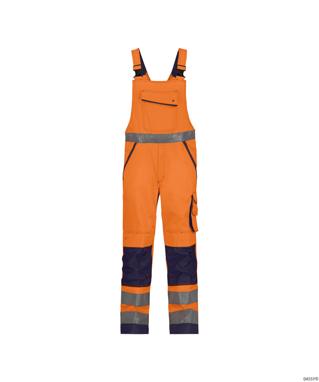 DASSY-Warnschutz, Warn-Latzhose, MALMEDY,  orange/dunkelblau