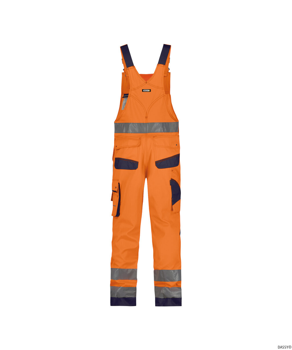 DASSY-Warnschutz, Warn-Latzhose, MALMEDY,  orange/dunkelblau