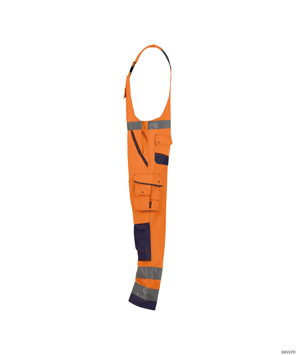 DASSY-Warnschutz, Warn-Latzhose, MALMEDY,  orange/dunkelblau