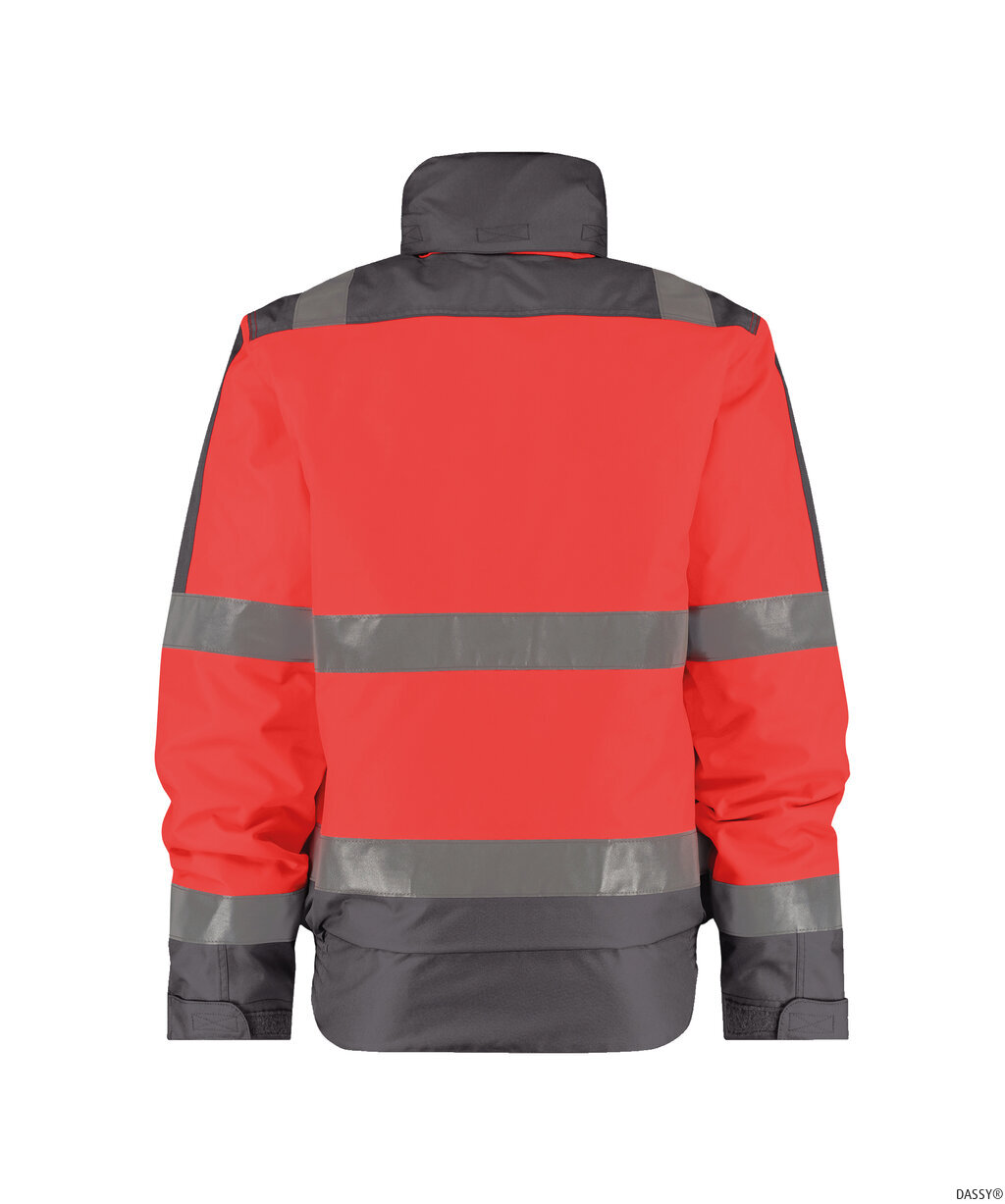 DASSY-Warnschutz, Winter-Warn-Jacke LIMA,   rot/grau