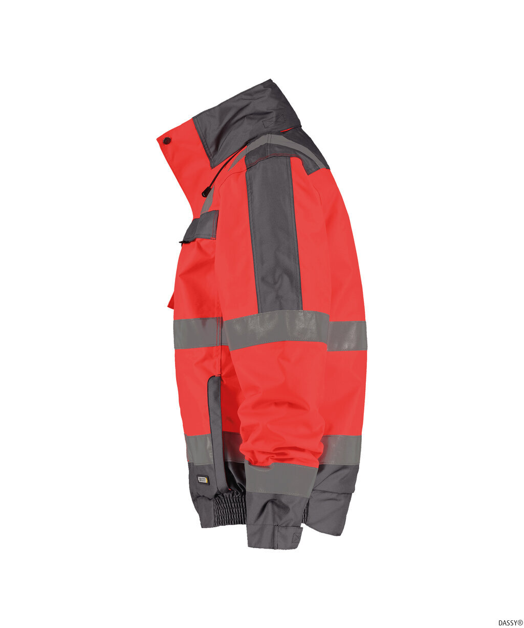 DASSY-Warnschutz, Winter-Warn-Jacke LIMA,   rot/grau