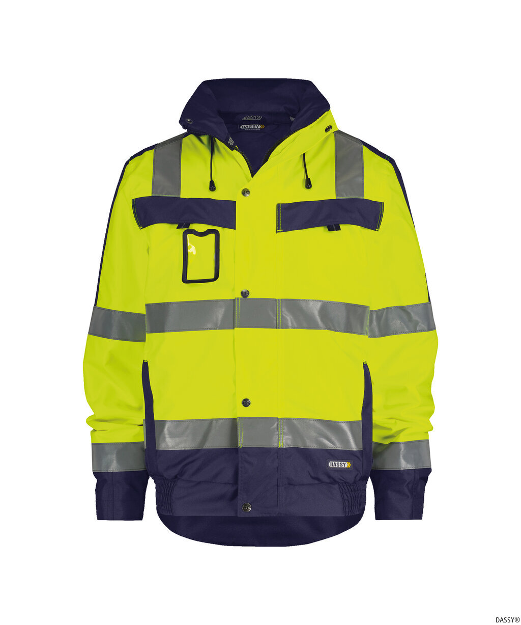 DASSY-Warnschutz, Winter-Warn-Jacke LIMA,   gelb/dunkelblau