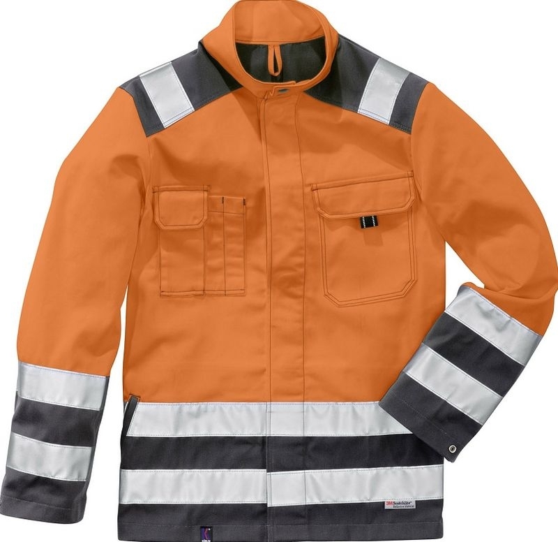 Gr.110 KÜBLER H-Vis.Inno Plus  Warnschutzjacke Arbeitsjacke Berufsjacke, MG 270, warnorange/anthrazit