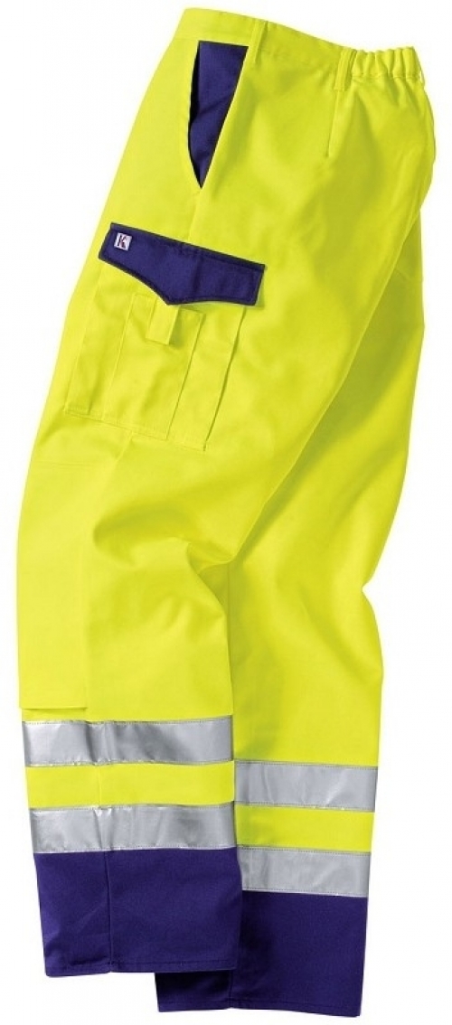 Gr.50 KÜBLER Warnschutzhose mit Reflexstreifen, ca. 270g/m², warngelb/marine