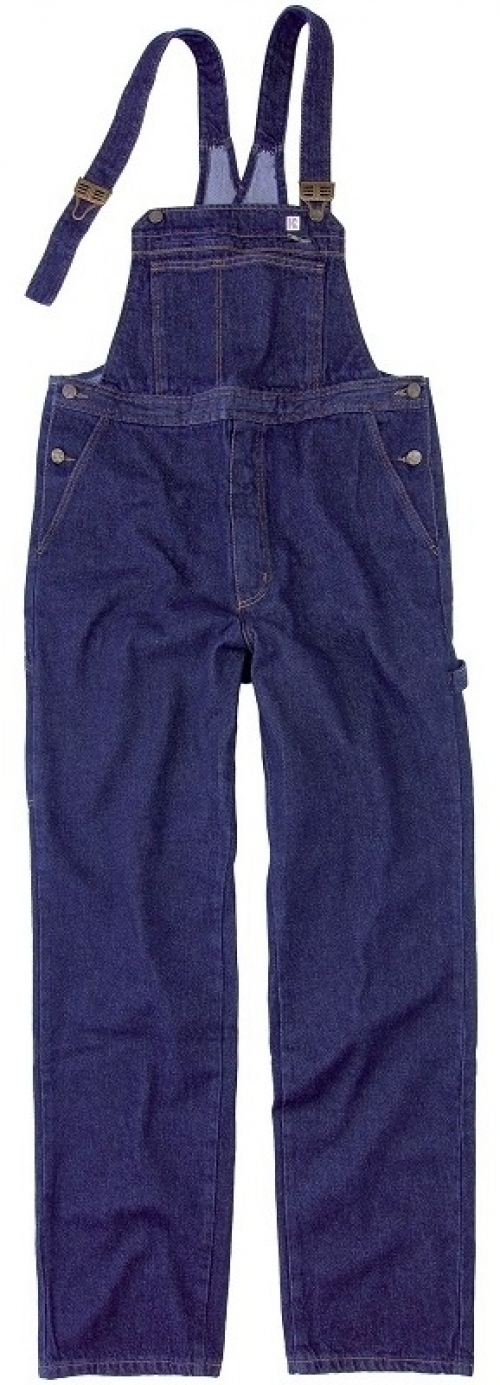 Gr.44 KÜBLER Arbeits-Berufs-Jeans-Latz-Hose, ca. 420g/m², dunkelblau