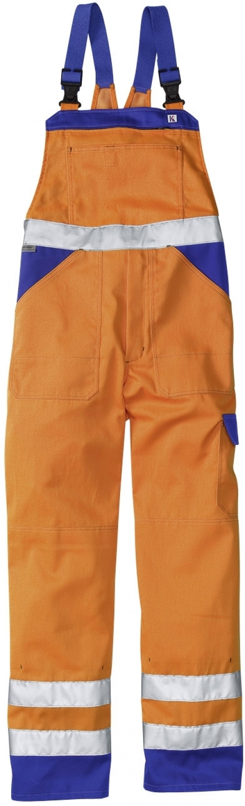 Gr.46 KÜBLER Warnschutzlatzhose Arbeitslatzhose  Warnkleidung Warnschutz High Visibility Dress warnorange kornblau