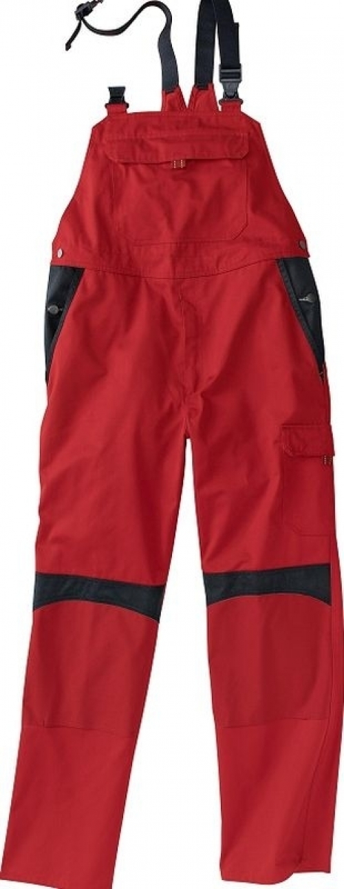 Gr.28 KÜBLER Arbeitshose Berufslatzhose, Inno Plus Dress, MG 300, mittelrot/schwarz