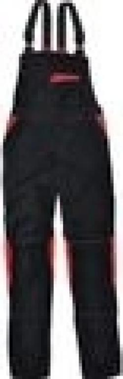 Gr.60 KÜBLER-Workwear-Arbeits-Berufs-Latz-Hose, MG 320, schwarz/mittelrot