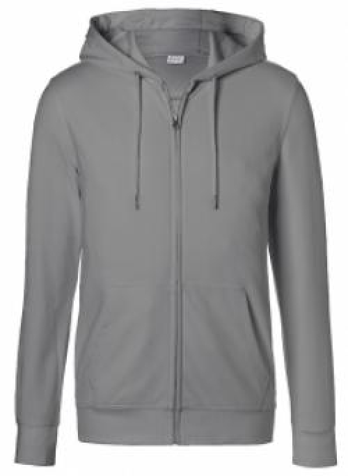 Gr.XS KÜBLER-Workwear-Kapuzen-Sweatjacke, 300 g/m², mittelgrau