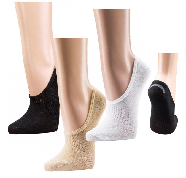 WOWERAT-Workwear, Footies-Bambus, mit Silicon-Pad an der Ferse, schwarz, VE = 1 Pkg. á 3 Paar