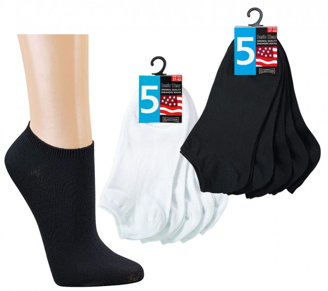 WOWERAT-Workwear, Sneaker-Socken, 5er Pack, VE: 100 Paar, schwarz