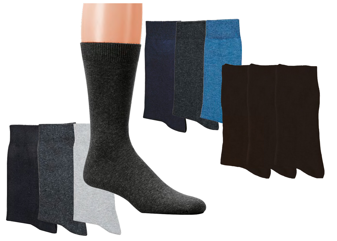 WOWERAT-Workwear, Herrensocken, Doppelzylinder, 3-er Pkg., schwarz