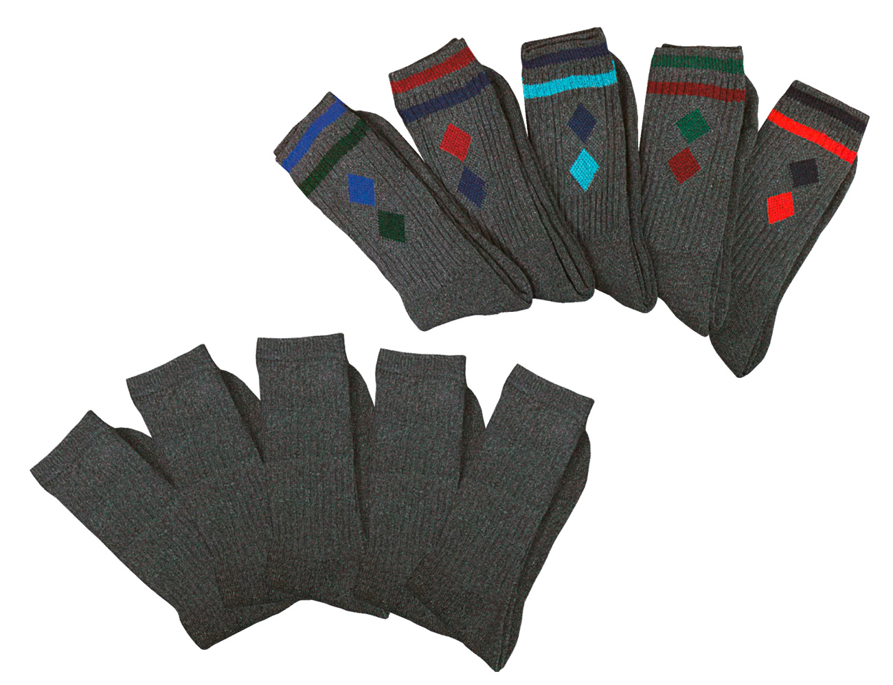 WOWERAT-Workwear, Tennissocken, mit Ringeln, Vollfrotteefuß, 5-er Pkg., uni-anthrazit