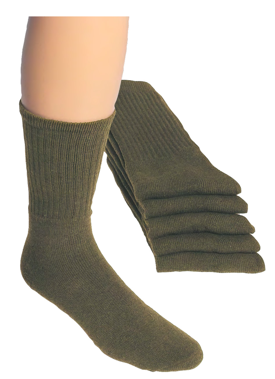 WOWERAT-Workwear, Tennissocken, mit Ringeln, Vollfrotteefuß, 5-er Pkg., khaki-olivgrün
