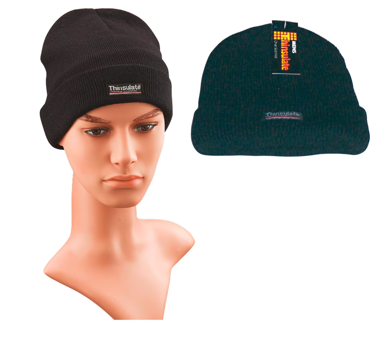 WOWERATKälteschutz, Winter-Strick-Mütze, schwarz