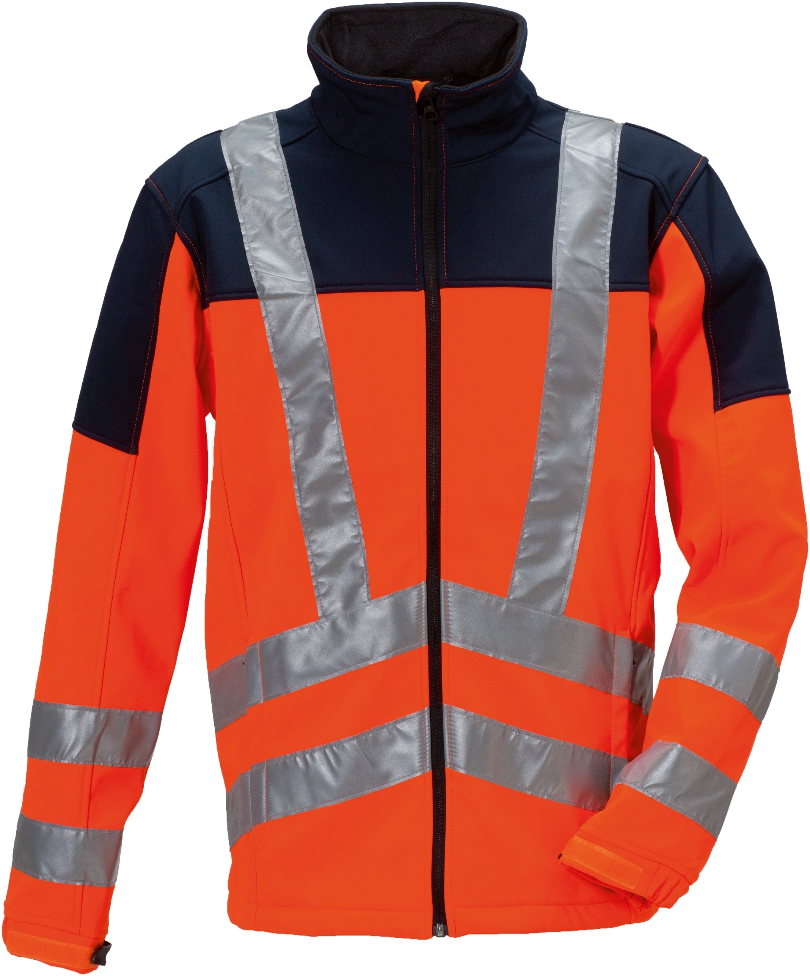 Gr.3XL ROFA SJ Softshelljacke Arbeitsjacke Warnkleidung Warnschutz leuchtorange marine ca 310 g