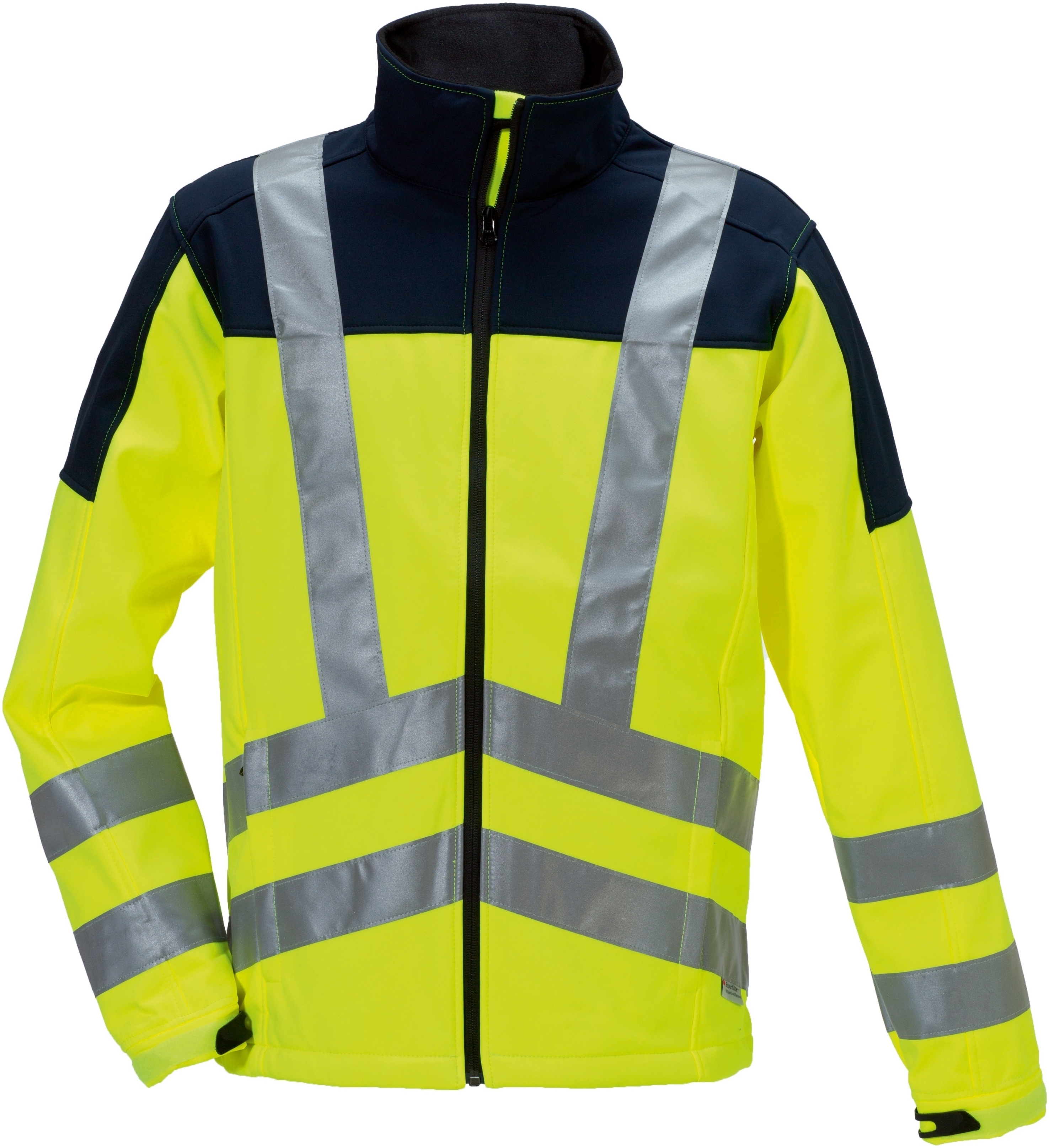Gr.5XL ROFA SJ Softshelljacke Arbeitsjacke Warnkleidung Warnschutz leuchtgelb marine ca 310 g