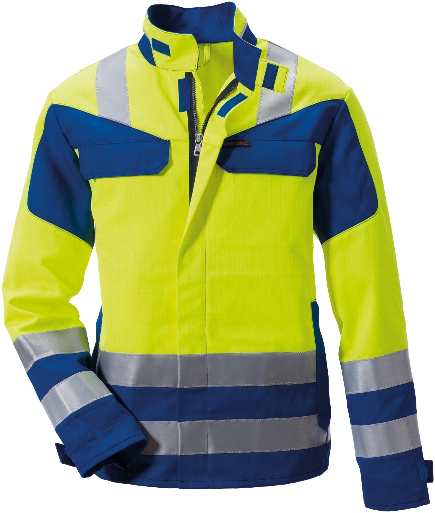 Gr.44 ROFA-Workwear, Warnschutz-Jacke, Multi 7, ca. 330 g/m², leuchtgelb-kornblau