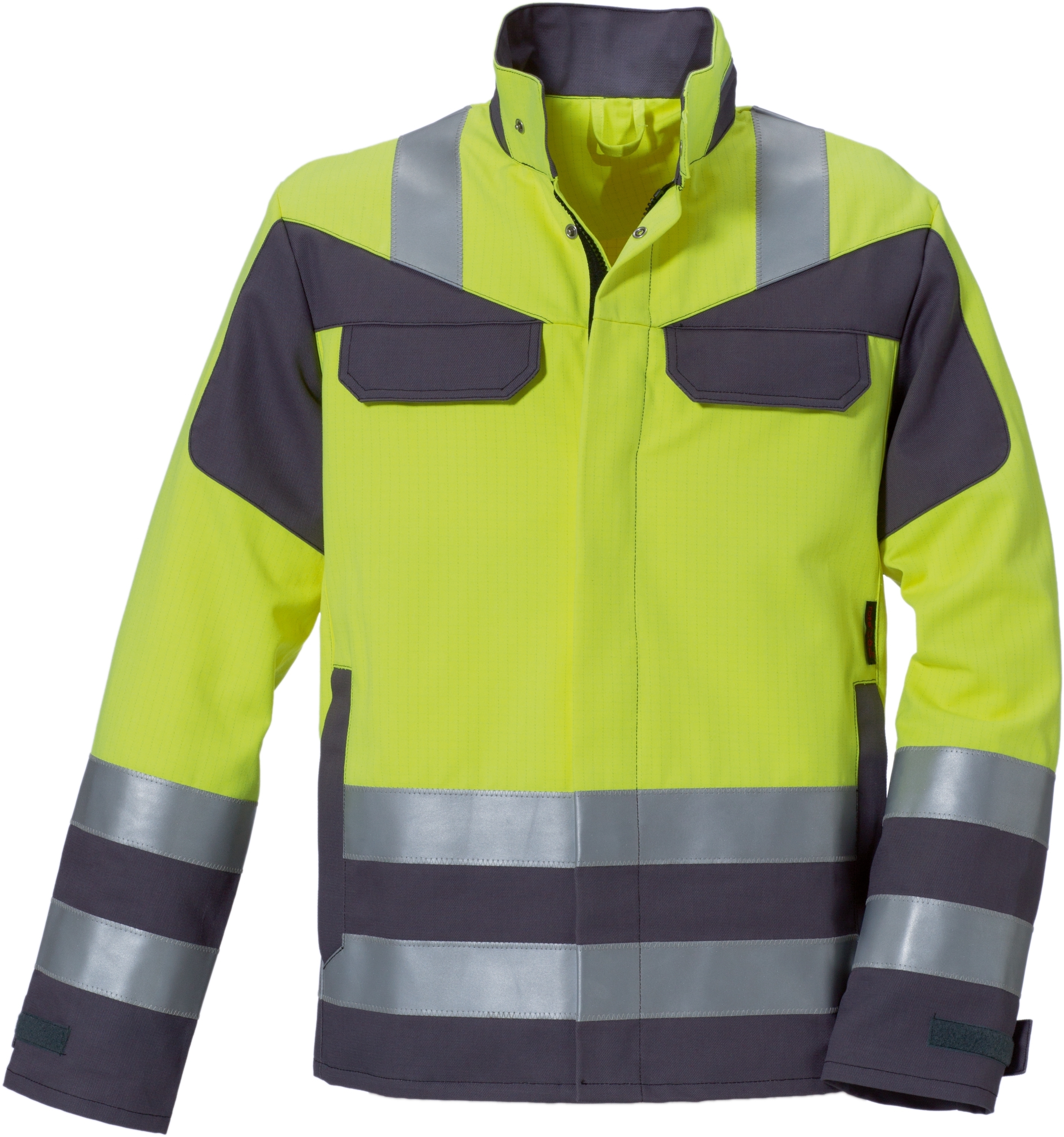 Gr.54 ROFA-Workwear, Warnschutz-Jacke, Multi 7, ca. 330 g/m², leuchtgelb-grau