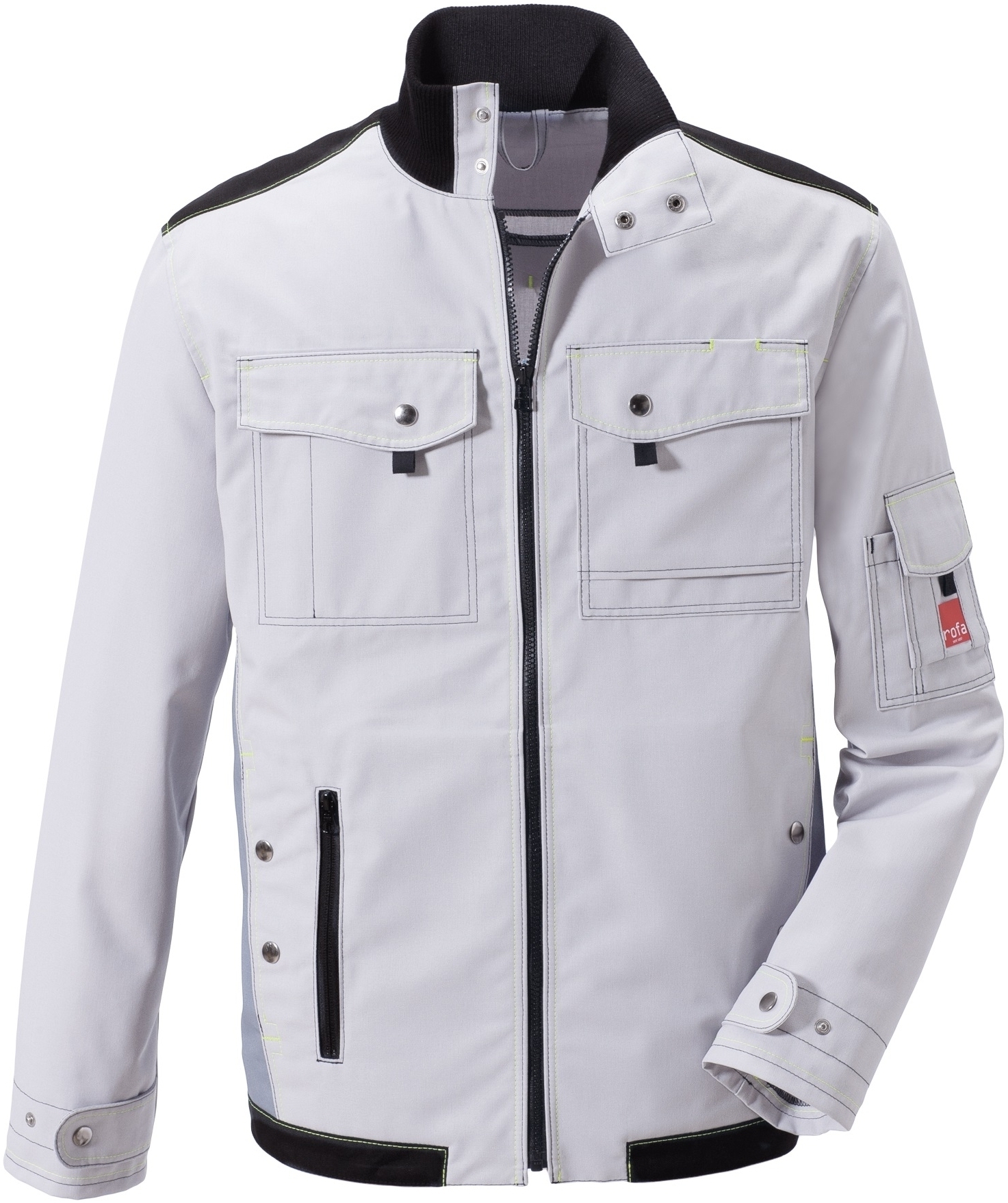 Gr.48N ROFA Biker Jacke Arbeitsjacke Berufsjacke Schutzjacke Arbeitskleidung Berufskleidung Young hellgrau dunkelgrau ca 270 g