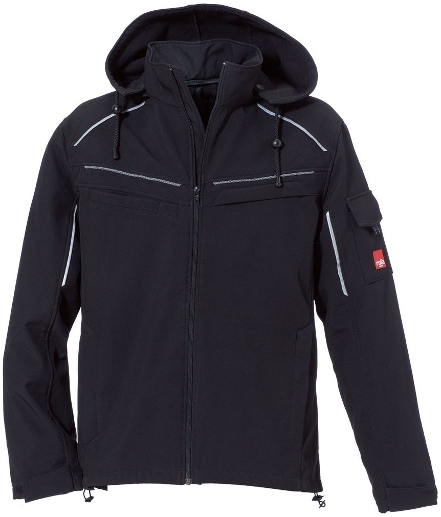 Gr.3XL ROFA-Kälteschutz,Softshell-Arbeits-Berufs-Jacke, Teamwork, ca. 270 g/m², schwarz