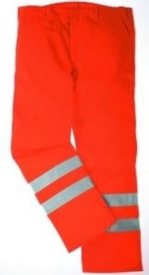 Gr.64 ROFA Warnschutzhose Arbeitshose Warnkleidung Warschutz 3M Scotchlite leuchtorange ca 275 g