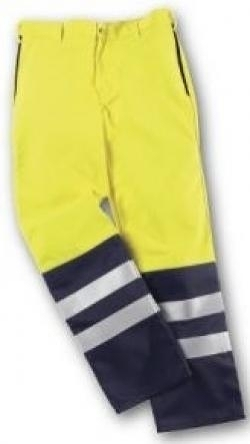 Gr.102 ROFA Warnschutzhose Arbeitshose Warnhose Warnschutz Warnkleidung Multi seven Flamm und Hitzeschutz warngelb marine