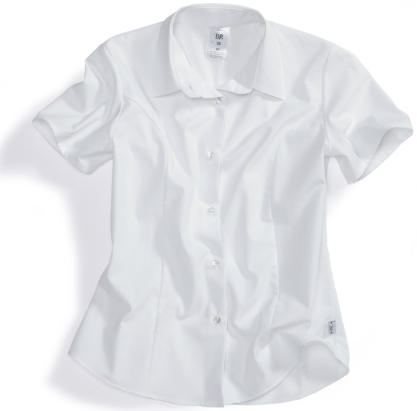 Gr.40 BP Damenbluse Gastronomiekleidung Cateringkleidung Arbeitsshirt Berufsshirt 1 2 Arm Hemdkragen Knopfverschluss weiß