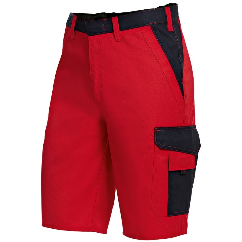 Gr.44N BP-Workwear, Arbeits-Shorts, ca. 245g/m², rot/schwarz