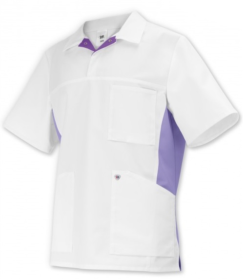 Gr.XXL BP-Workwear, Schlupfkasack für Sie & Ihn, ca. 215g/m², weiß-lila