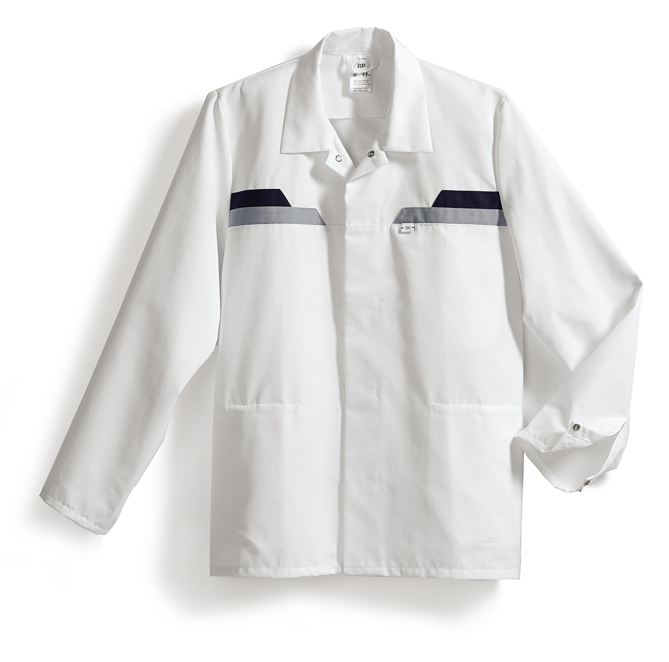 Gr.ML BP Food Jacke Lebensmittelkleidung Foodkleidung für Sie Ihn Besatz vorne und hinten weiß