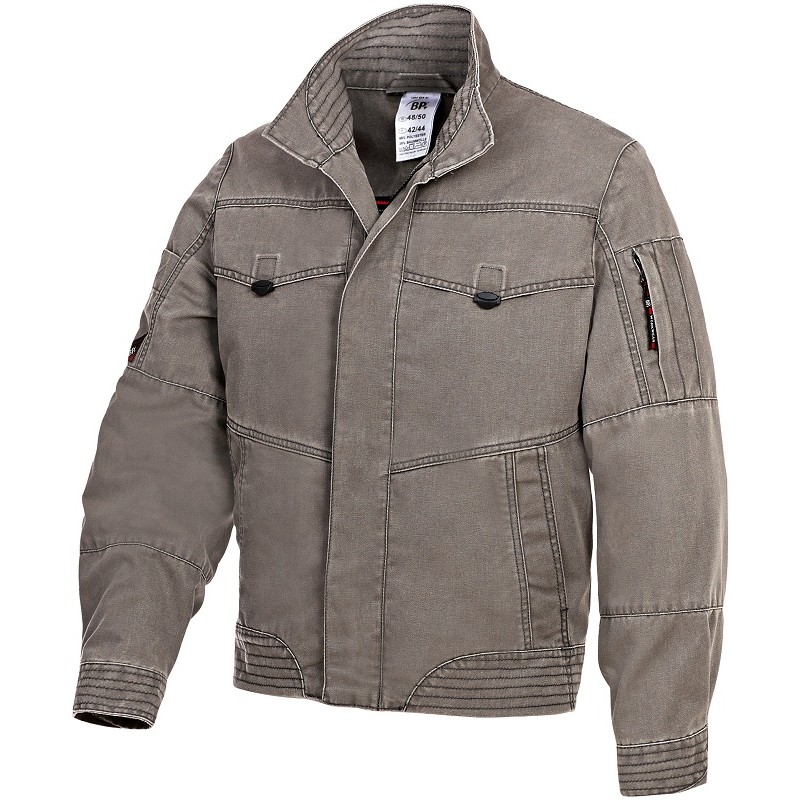 Gr.44/46 BP-Workwear, Arbeits-Berufs-Arbeits-Jacke, ca. 325g/m², steingrau